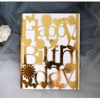 Golden Birthday Card  Holiday Greeting Card Customization Happy Birthday